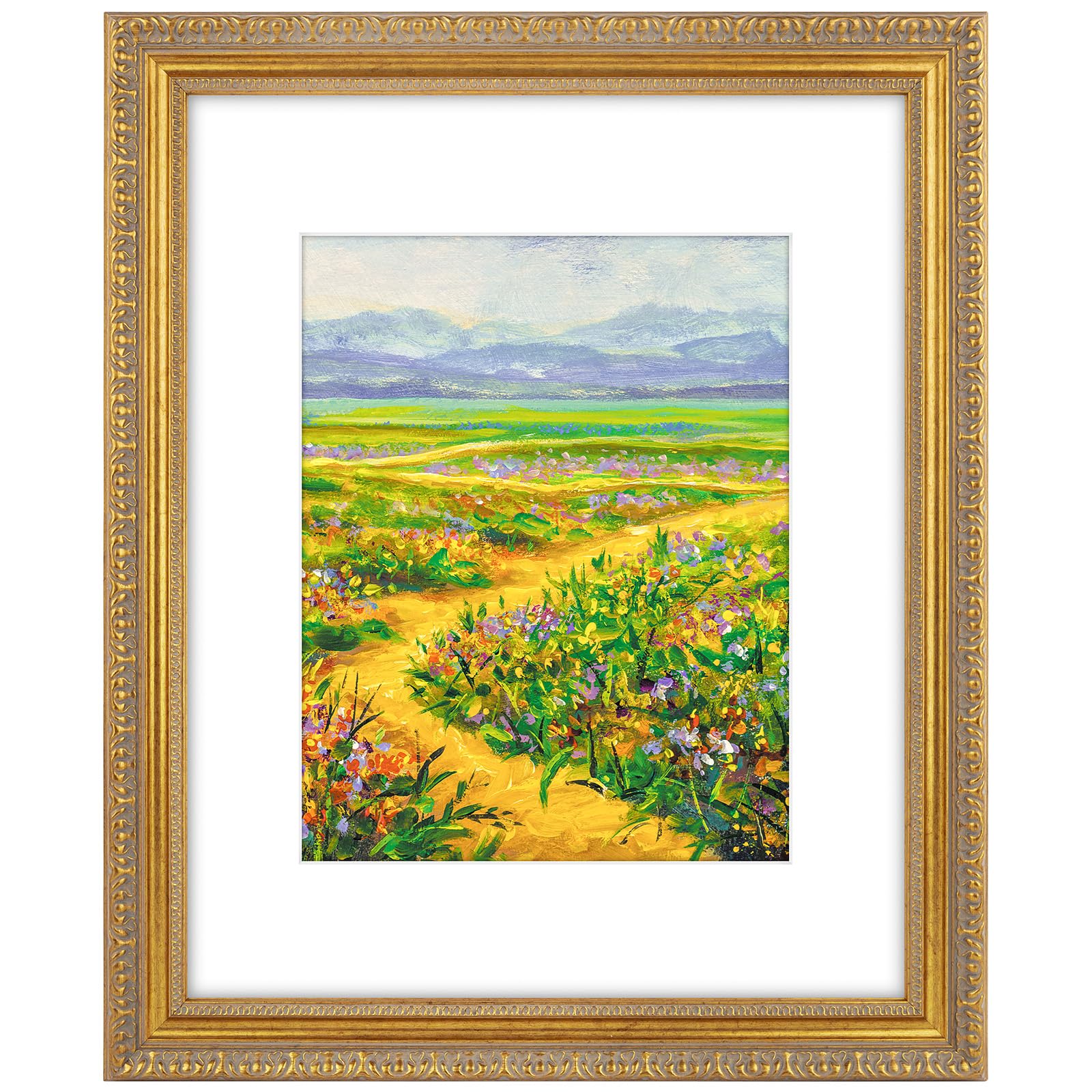 Golden State Art ornate frame 16x20 with white mat for elegant large photos