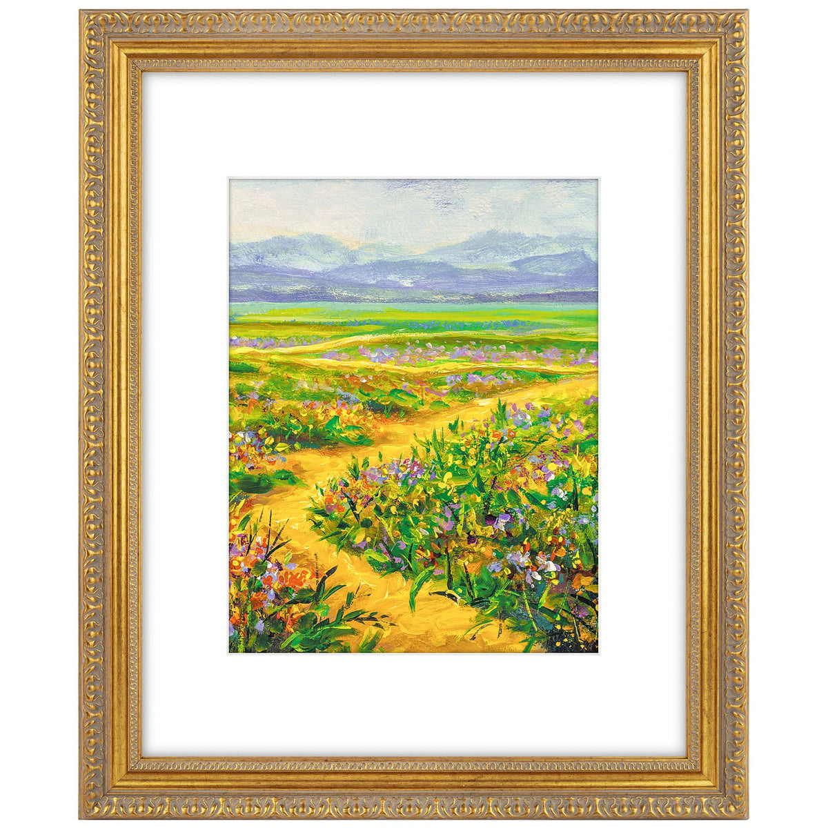 Golden State Art ornate frame 16x20 with white mat for elegant large photos