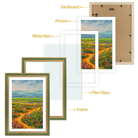 Golden State Art ornate frame overall size 14.88 by 20.87 inches