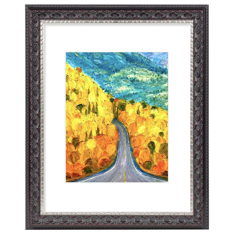 Golden State Art ornate frame front view in black, silver, burgundy enhances wall display for cherished photos