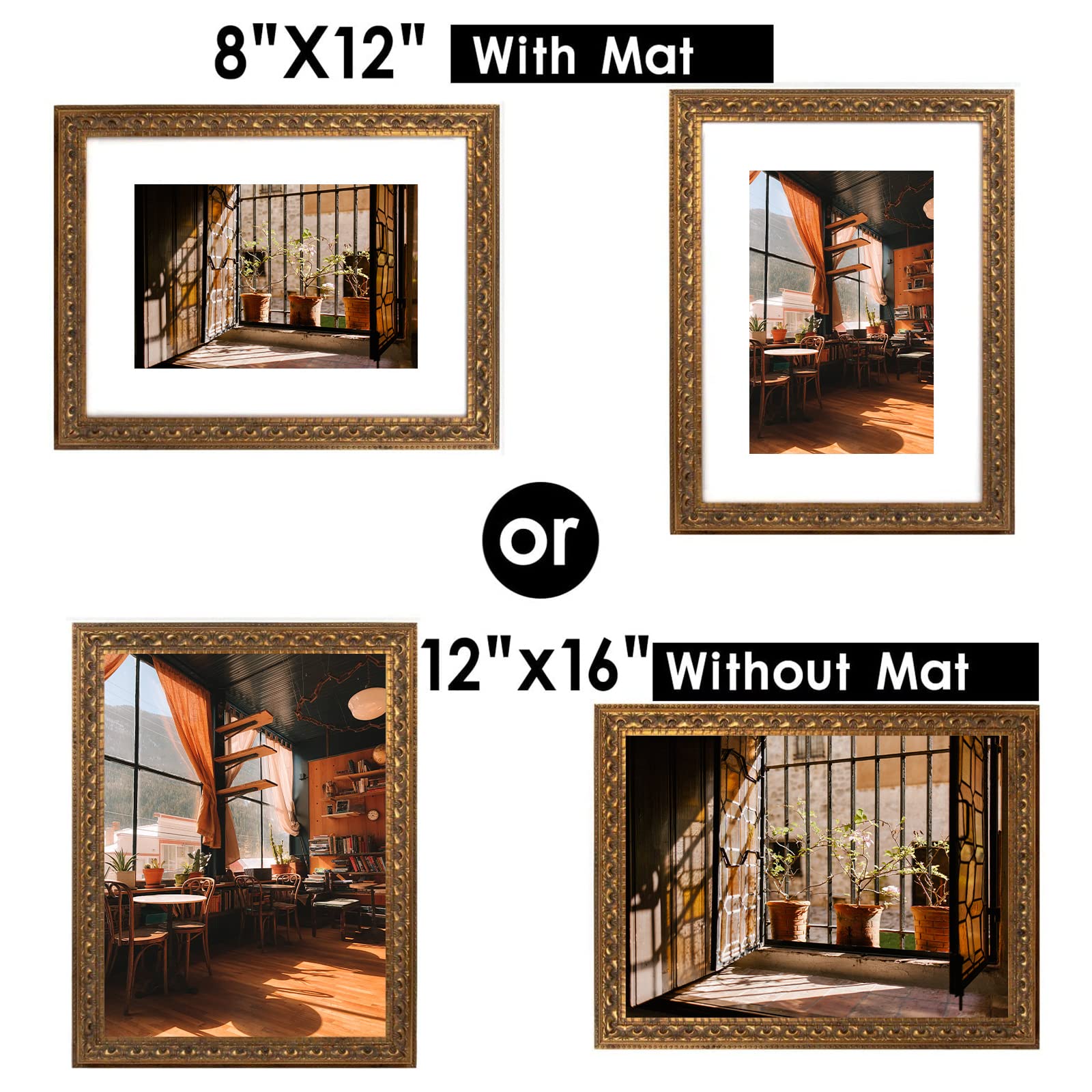 Golden State Art sawtooth hangers enable quick, secure wall mounting for portrait or landscape layouts.