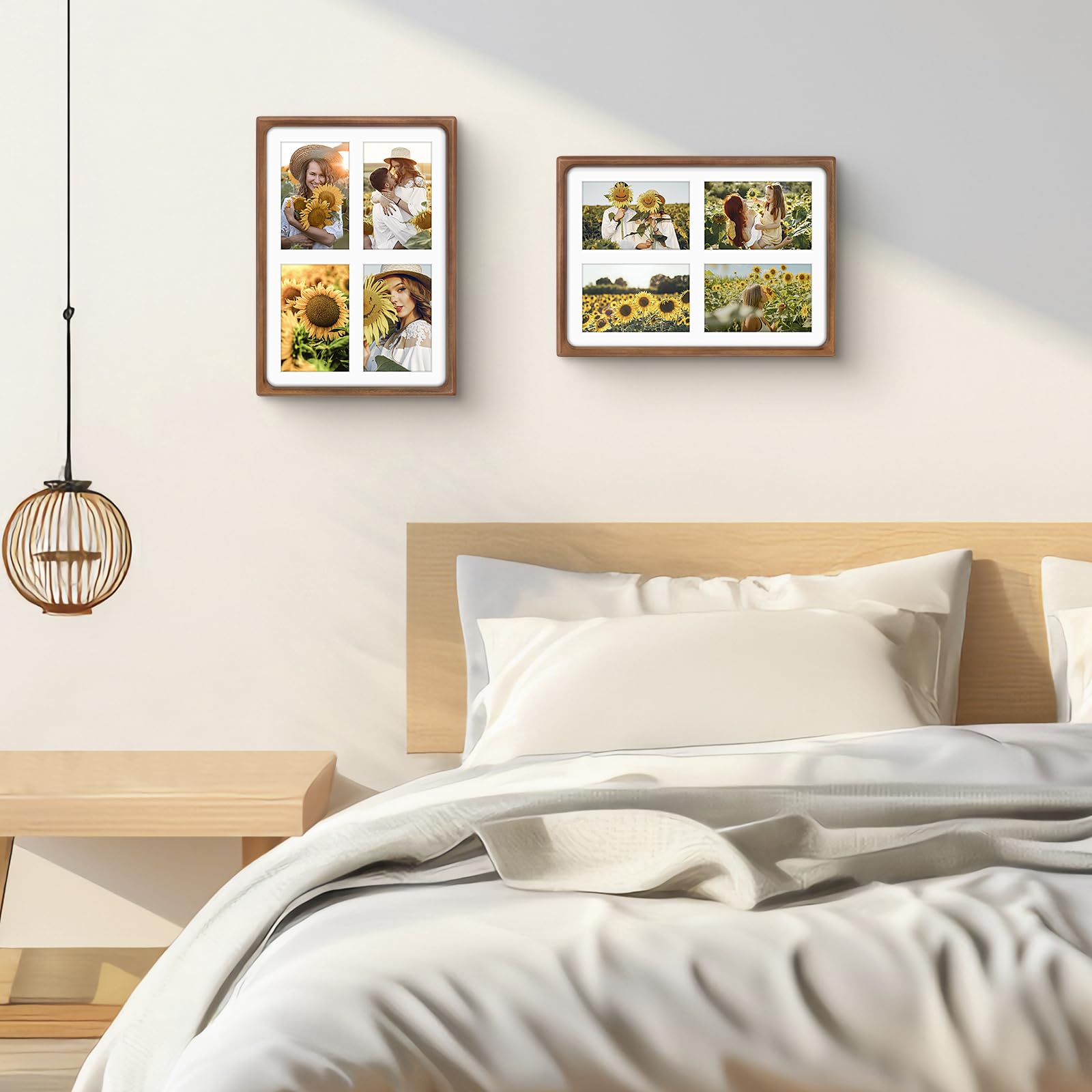 Golden State Art solid wood frame front showing tempered glass for photo protection.