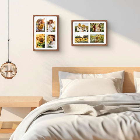 Golden State Art solid wood frame front showing tempered glass for photo protection.