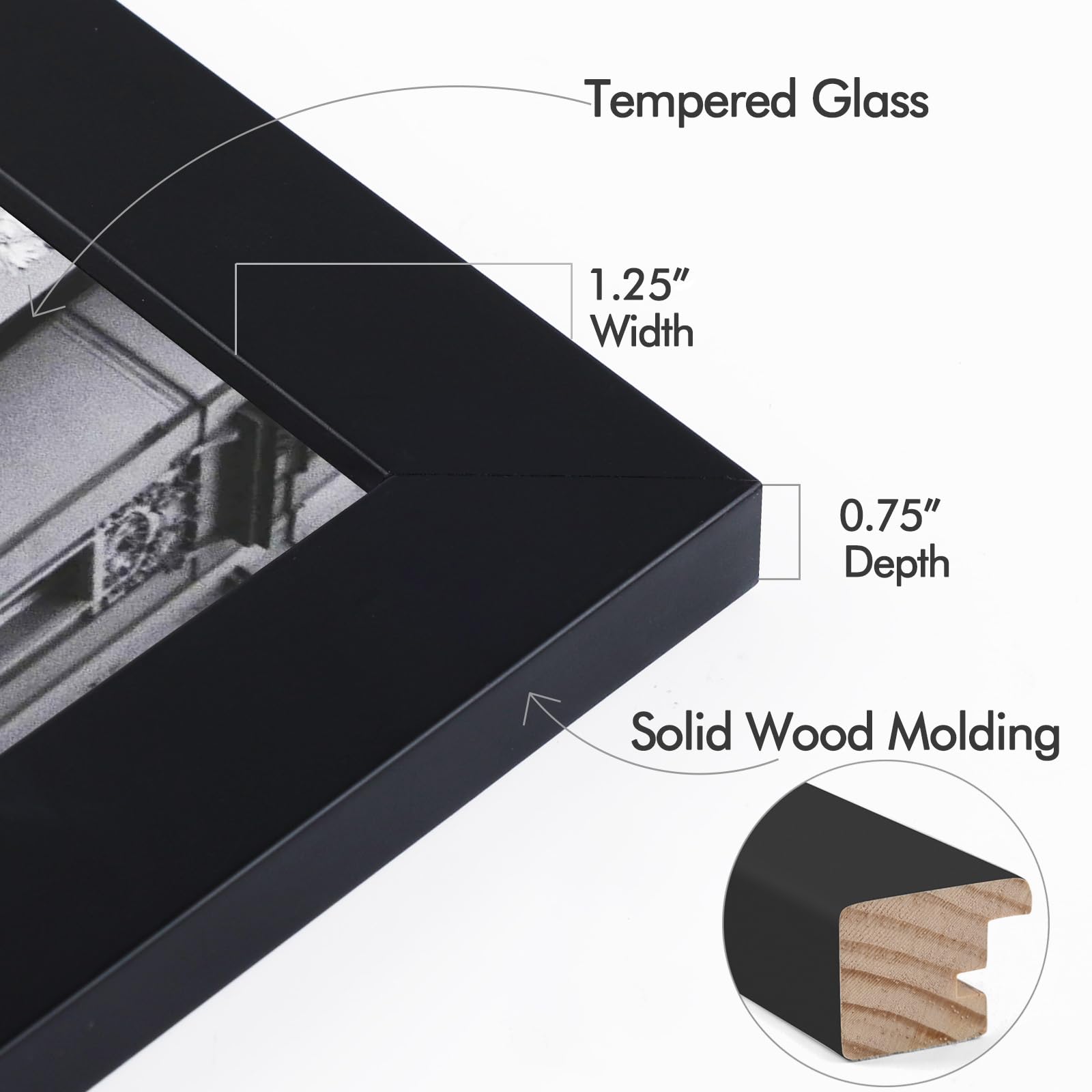 Golden State Art wood frame backboard demonstrates sturdy support for your photos.