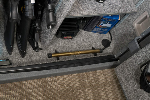 Goldenrod Lockdown dehumidifier rod with attachable legs for easy placement.
