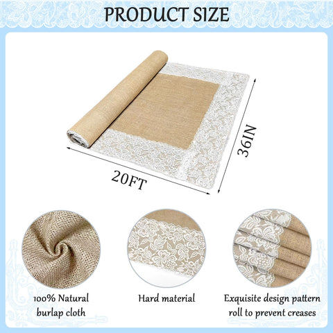 GoldenXin burlap aisle runner rolled, ready for quick setup
