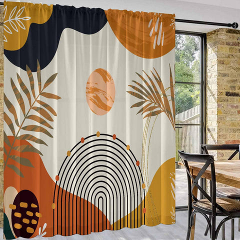 GOLDLAWN rainbow-pattern curtains provide a vibrant focal point for modern interiors