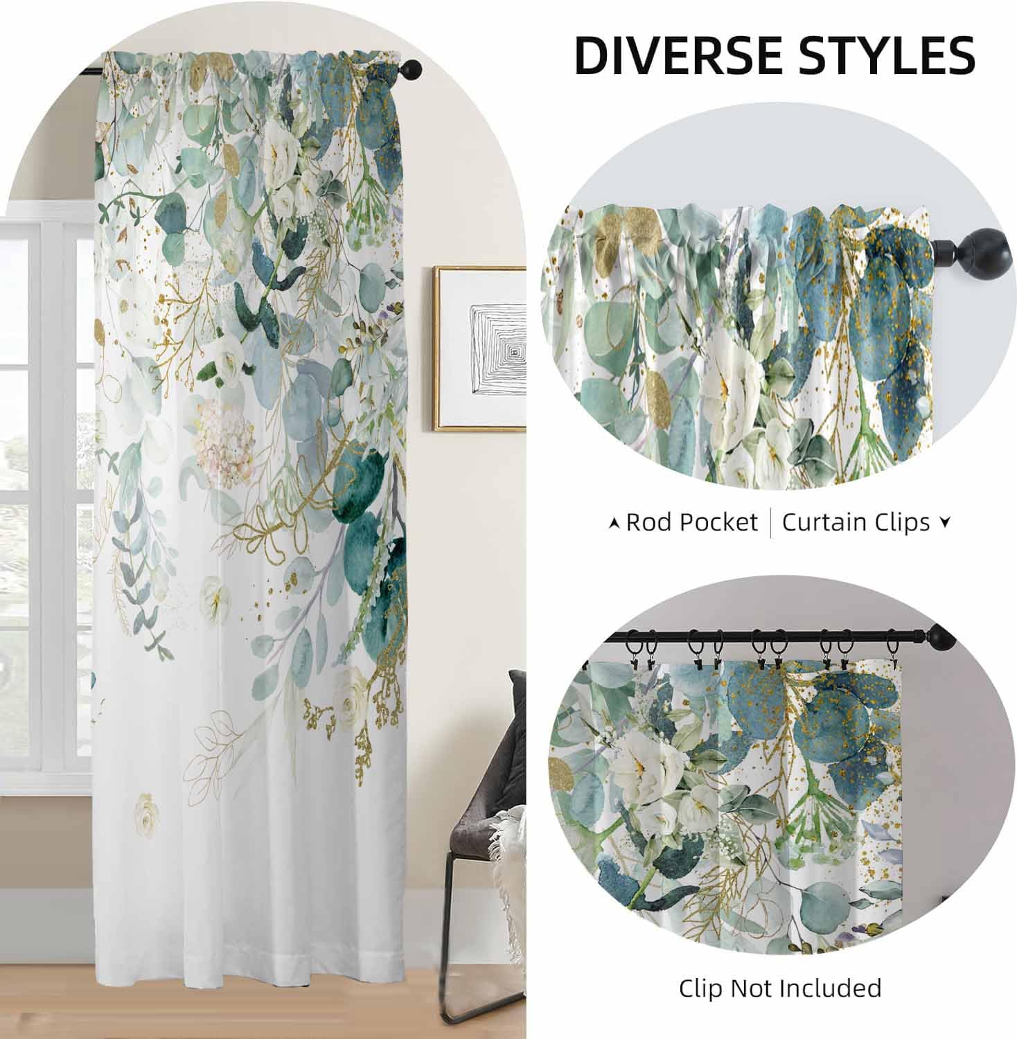 GOLDLAWN Rod-pocket design allows quick installation and clean look