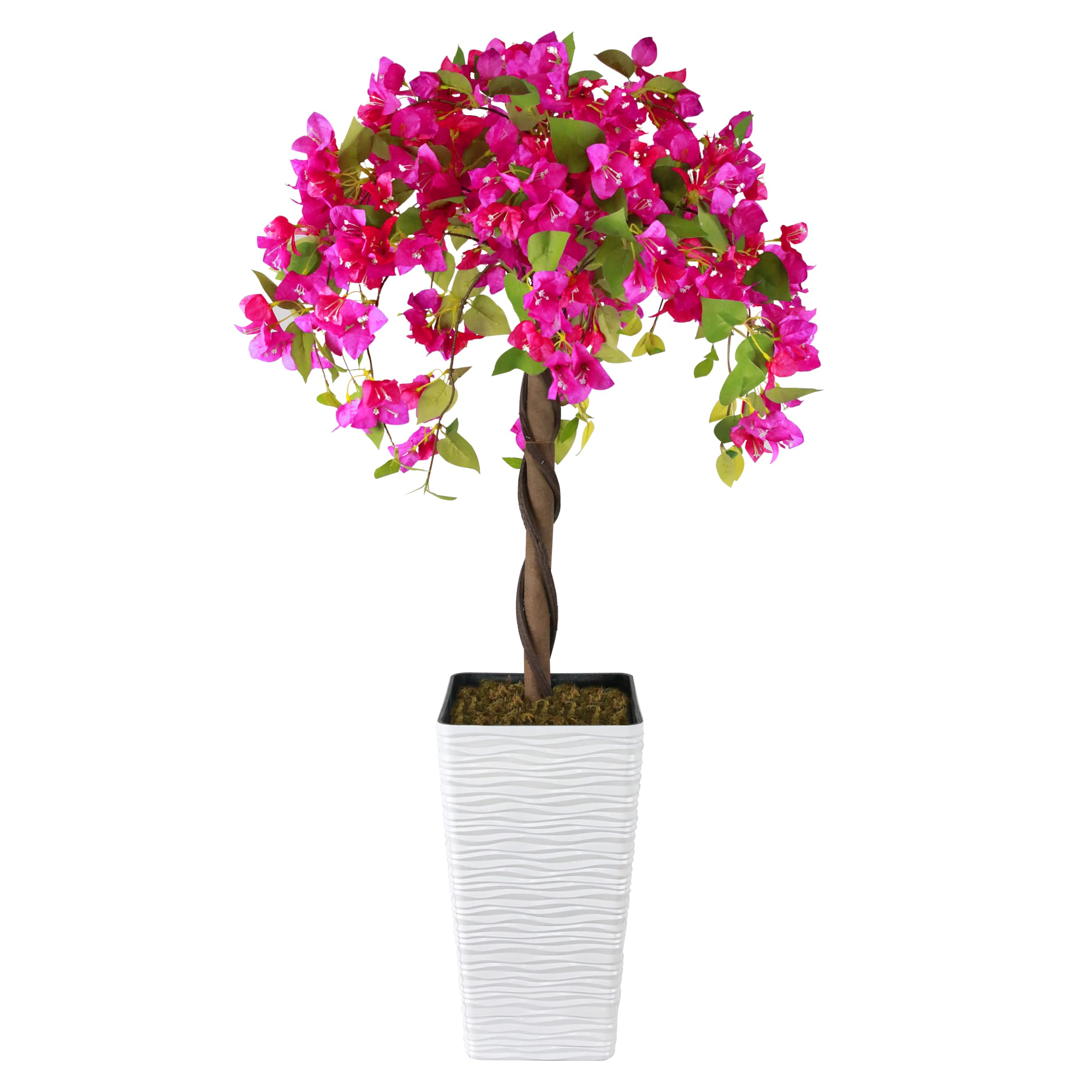 Goldshire artificial bougainvillea tree, 4 ft tall, vibrant color that lasts year-round.