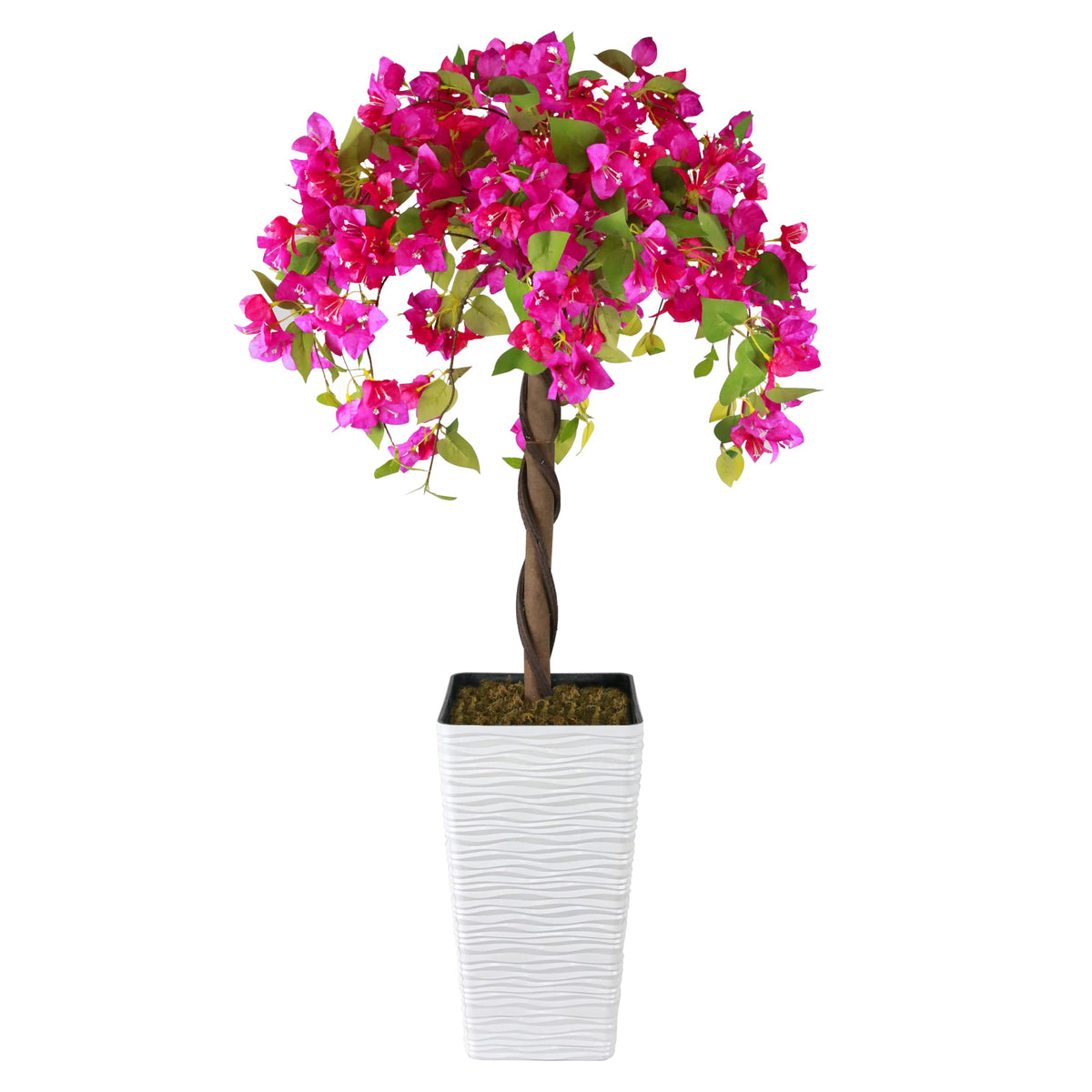 Goldshire artificial bougainvillea tree, 4 ft tall, vibrant color that lasts year-round.