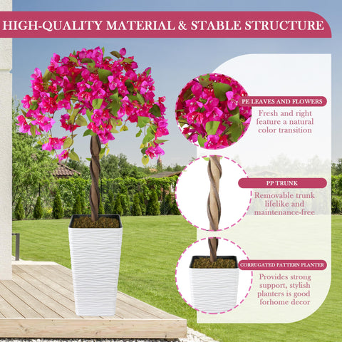 Goldshire bougainvillea uses high-quality PE and fabrics for lasting, waterproof color.