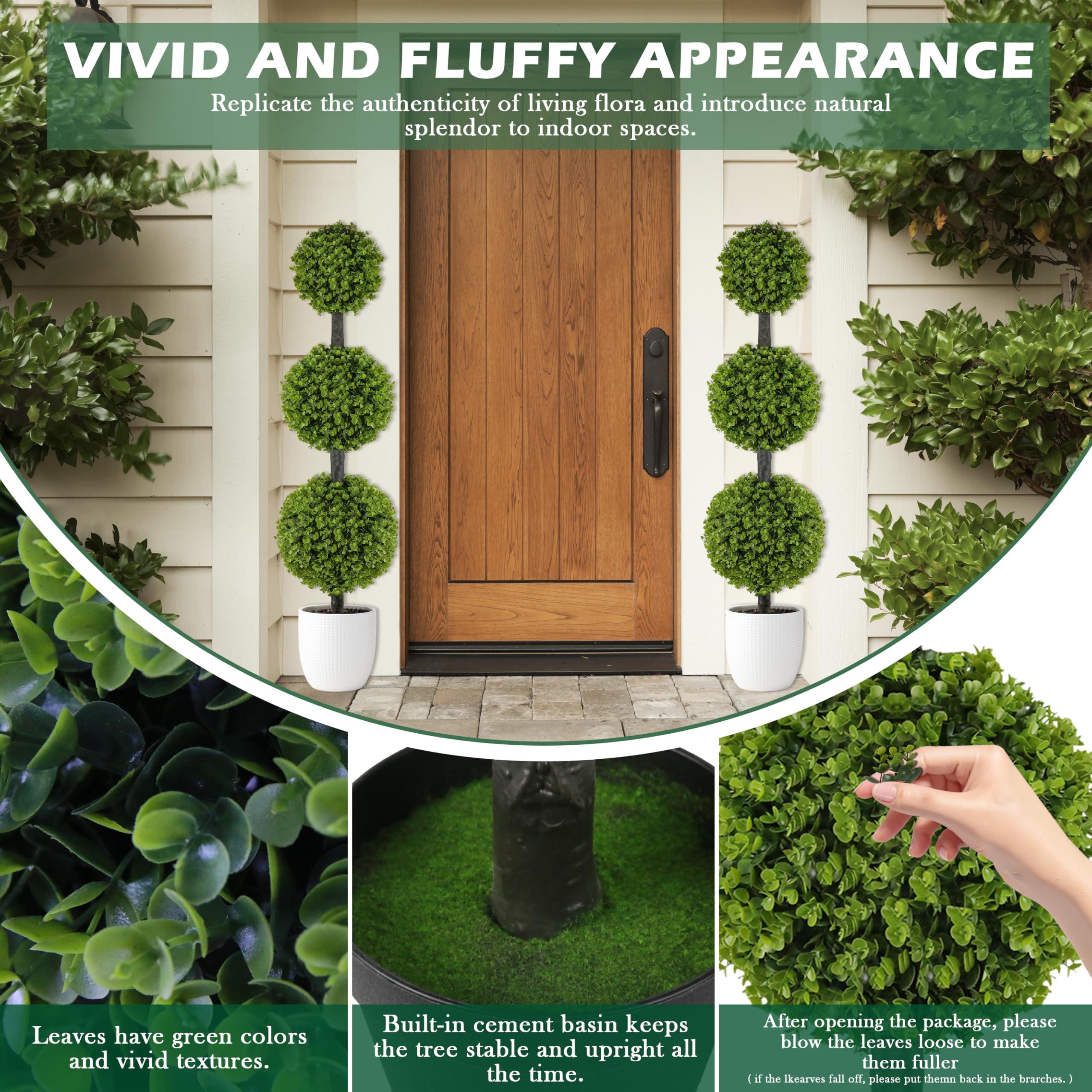 Goldshire topiary medium ball 11.8 inches enhances porch curb appeal