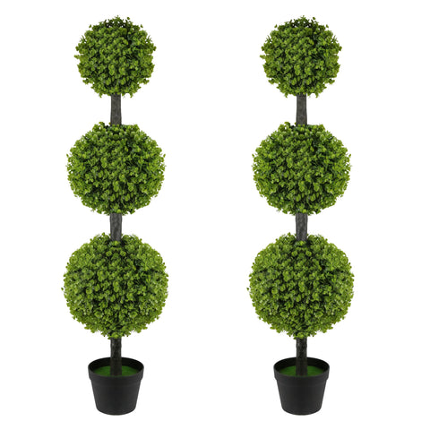 Goldshire topiary triple balls tree 4ft for year-round greenery near entry