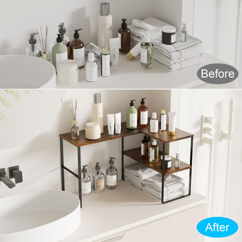Golener bathroom shelf corner organizer holding toiletries