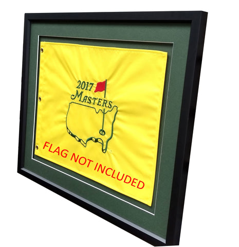 Golf Flag Frames 18x22 compact black frame with float mount for 13x17 flags, easy display.