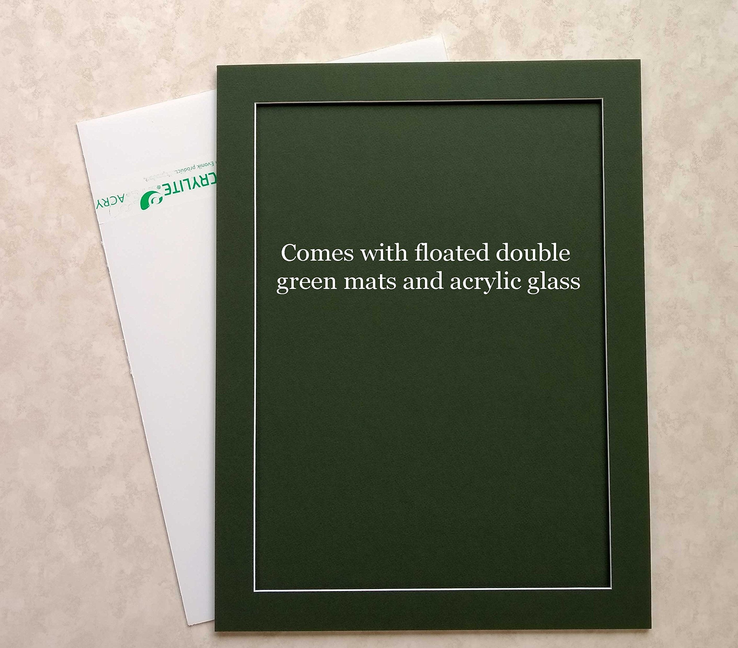 Clear acrylic glass and foam backing protect and secure the flag display.