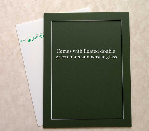 Clear acrylic glass and foam backing protect and secure the flag display.