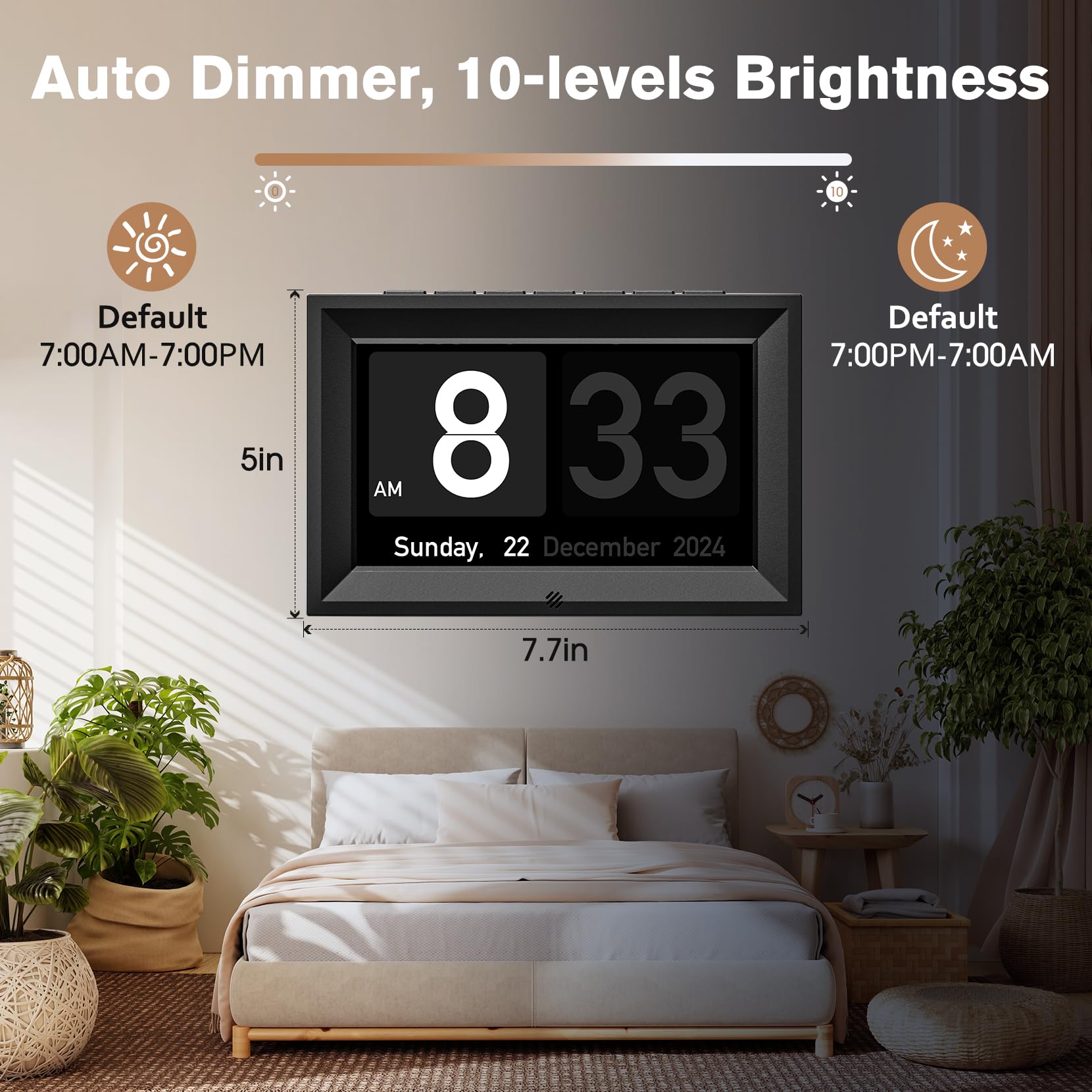 Goloza auto-dimmer with 10 brightness levels for comfortable day and night viewing