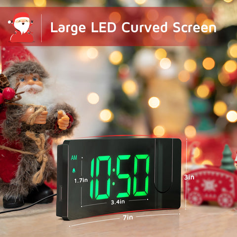 GOLOZA Projection Alarm Clock progressive alarm with increasing volume for gentle wake-ups