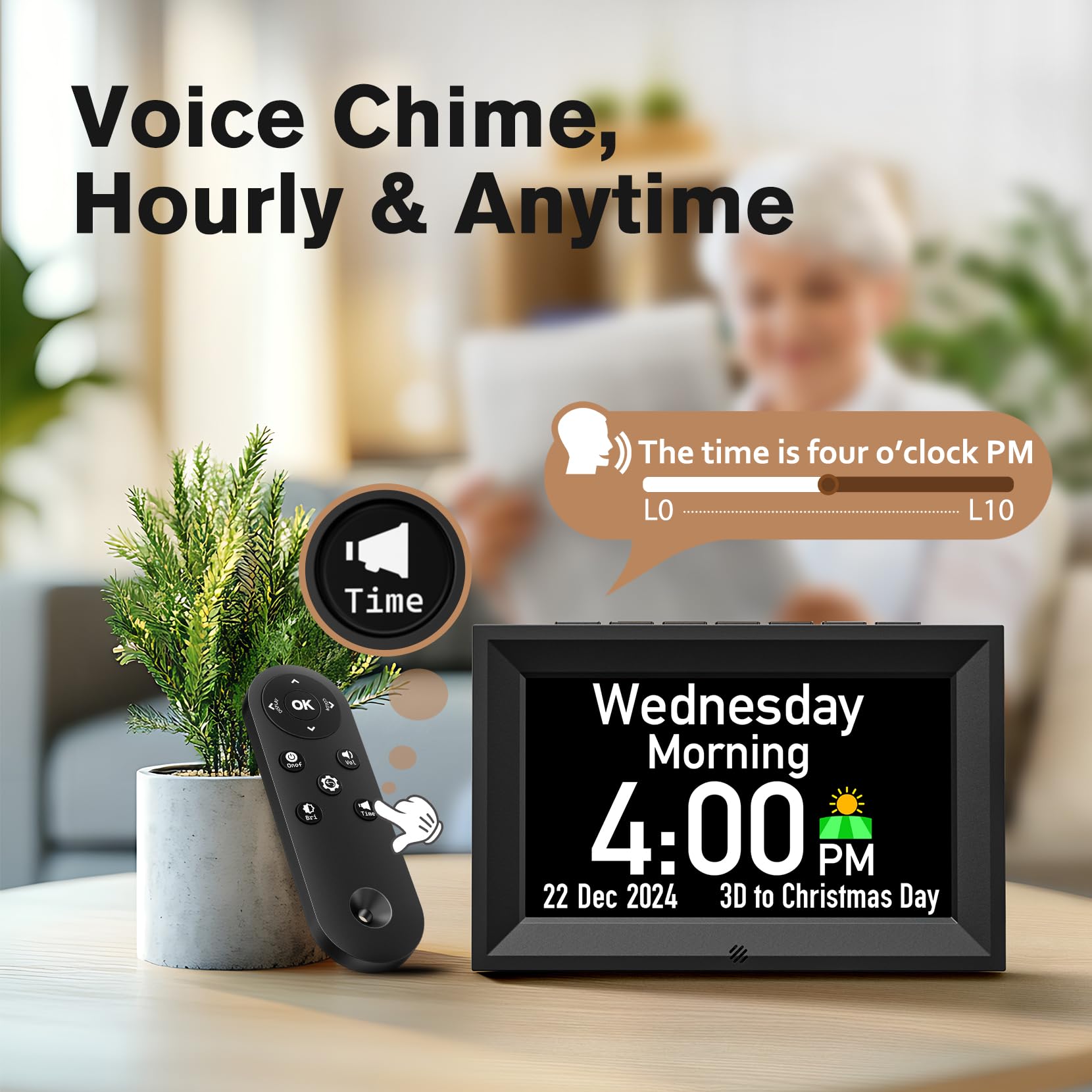 Goloza talking clock speaks the time aloud for seniors with vision challenges