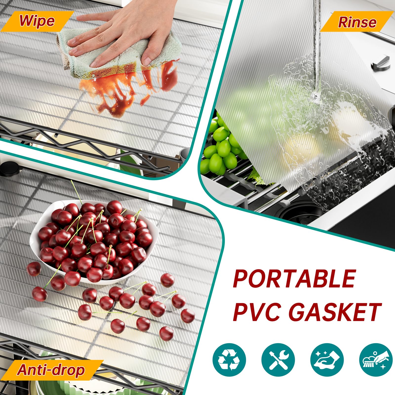 Golpart 3-tier adjustable shelf bathroom setup shows water-safe coating and wipe-clean surface.