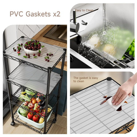 Golpart coated metal shelves resist moisture and rust.
