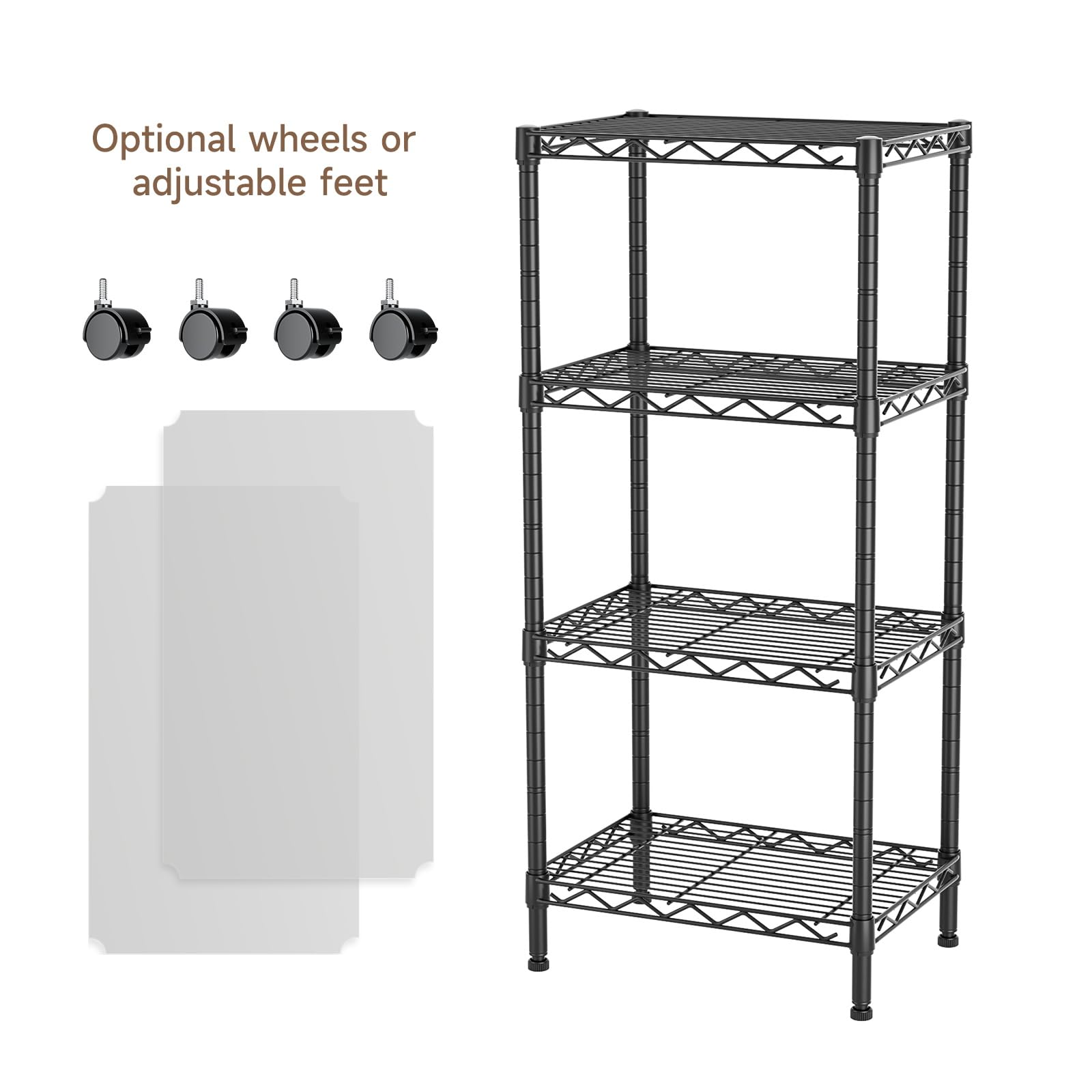 Golpart adjustable height shelves demonstrate tool-free customization.