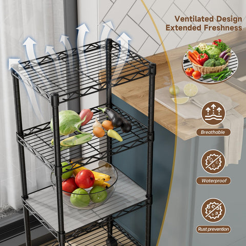 Golpart shelving in kitchen pantry for dry goods organization.