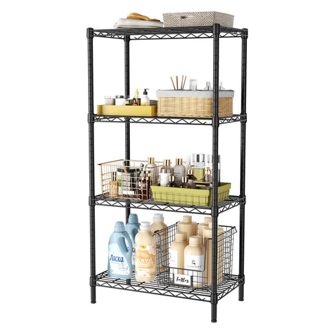 Golpart 4-tier shelving unit top view highlights sturdy frame for neat kitchen storage.