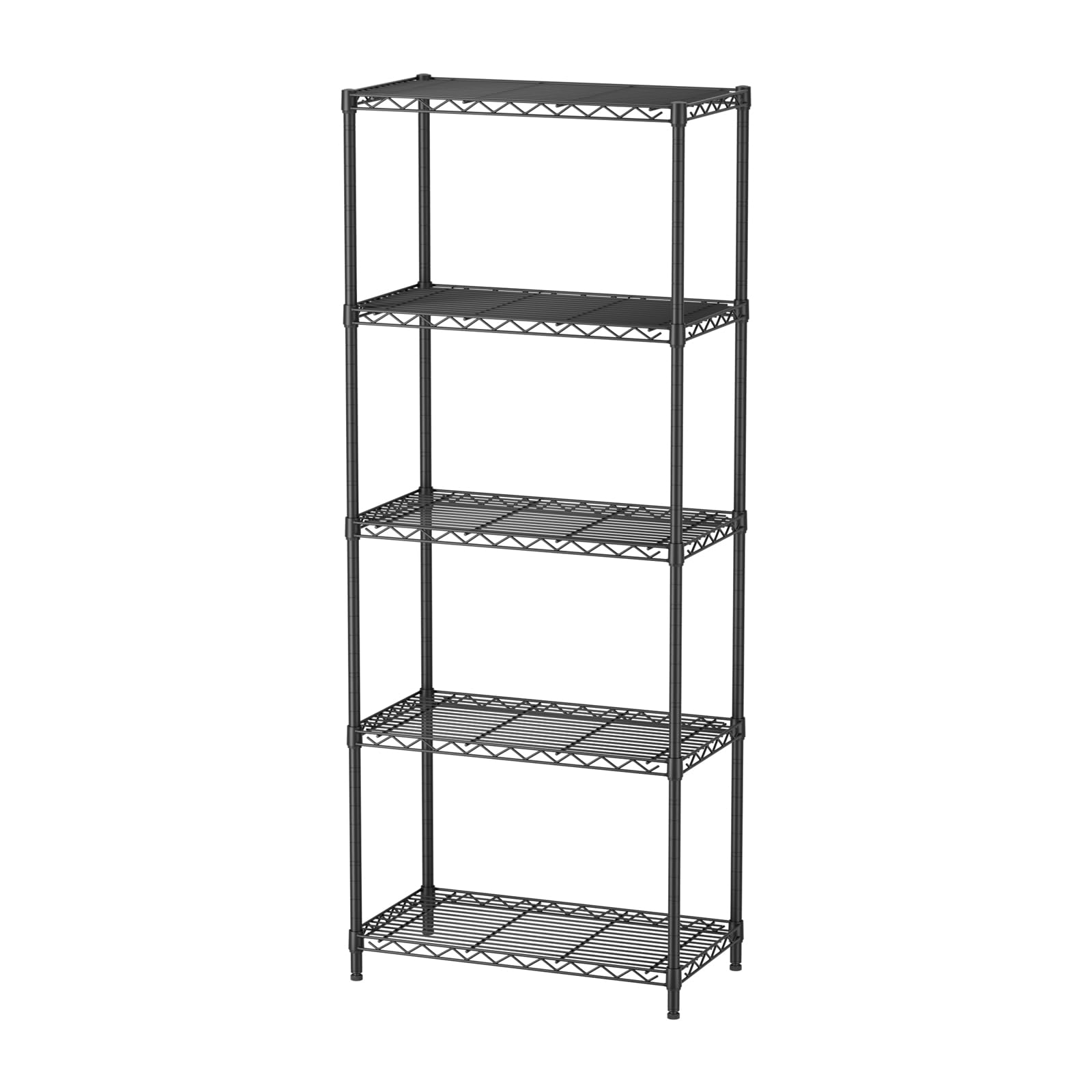 Golpart 5-tier adjustable shelving unit in black offers sturdy, versatile storage.