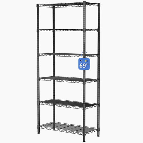 Golpart 6-tier adjustable shelving unit ready for pantry and closet organization.