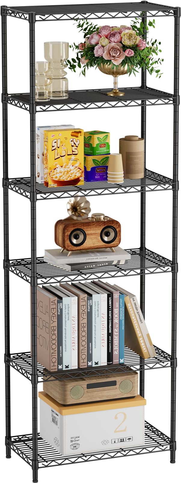 Golpart 69-inch tall shelving unit fits tall items and bulk storage needs.