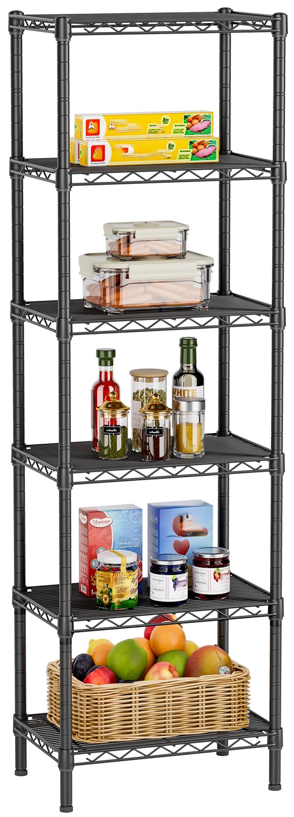 Golpart 6-tier shelf front view shows sturdy storage for home and office