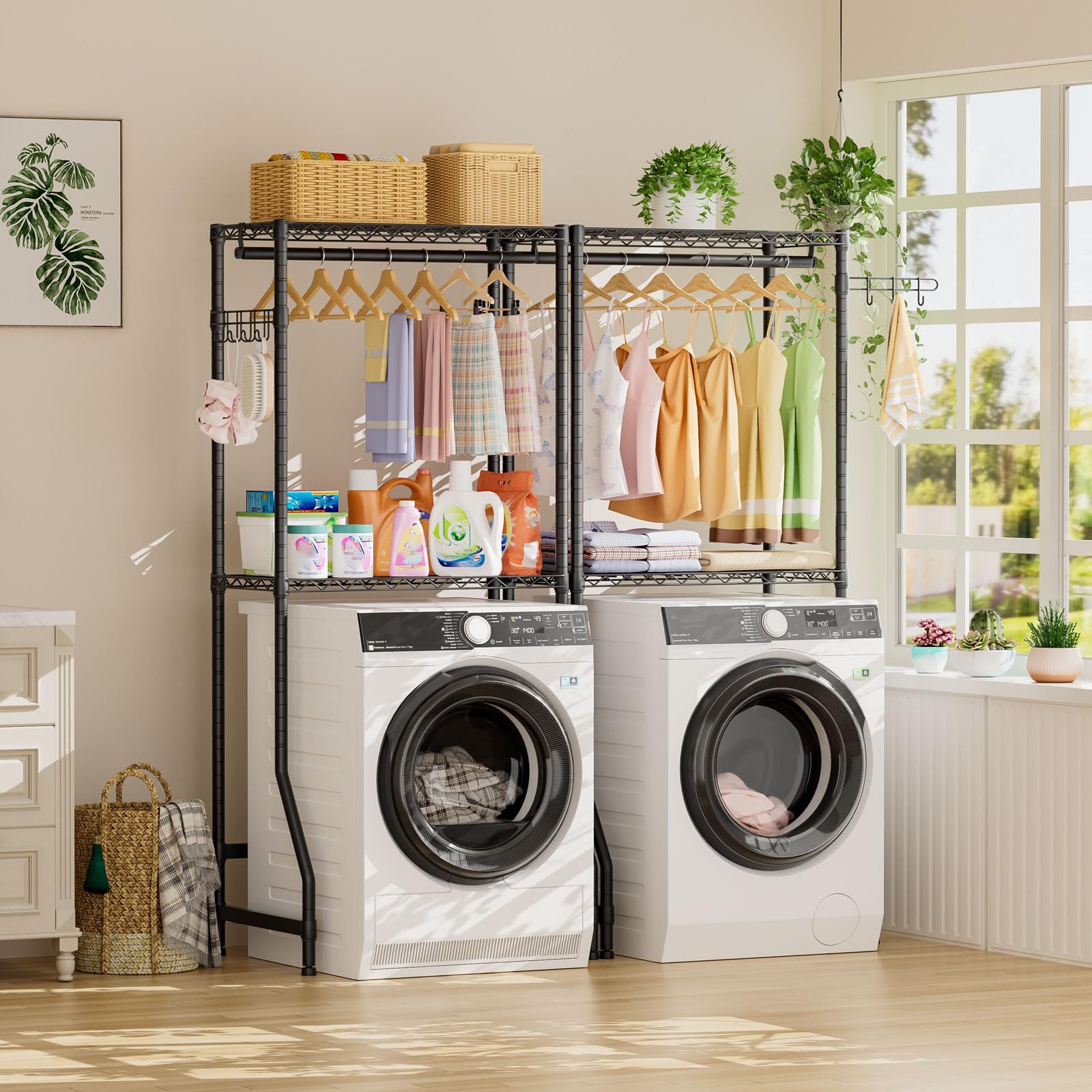 Golpart adjustable-height-wire-shelving for flexible laundry storage