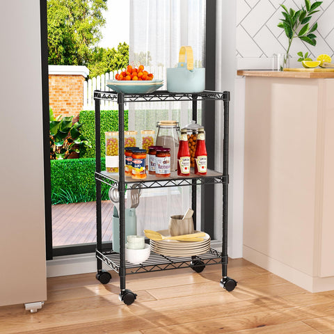 Golpart adjustable shelf height to fit tall bottles and varying items.