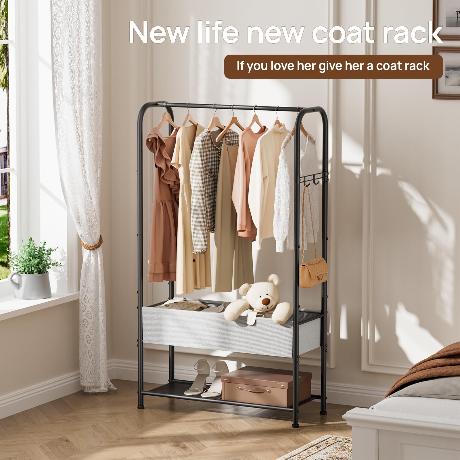 Golpart garment rack reinforced connections minimize wobble for stability