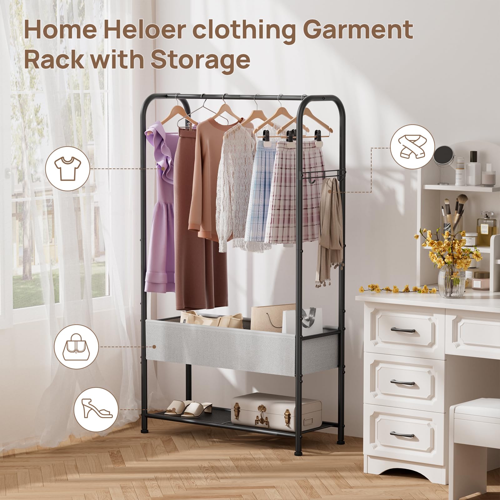 Golpart garment rack waterproof and rust-proof frame for daily use