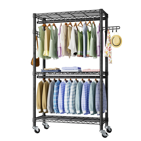 Golpart heavy-duty clothes rack front view for versatile wardrobe organization.