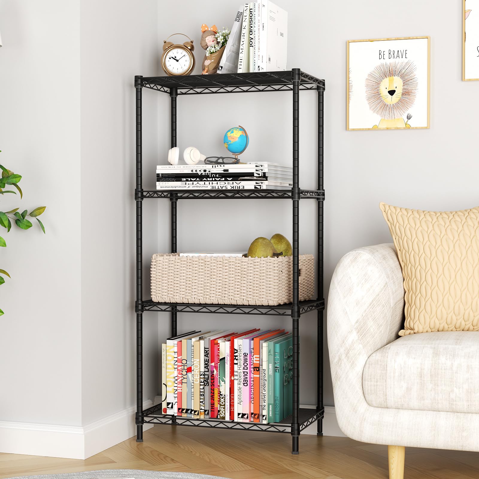 Golpart heavy-duty wire shelf side view shows corrosion-resistant coating for bathroom storage.