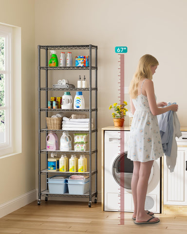 Golpart heavy-duty wire shelving unit provides strong storage for heavy kitchen items