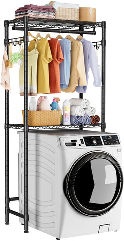 Golpart over-washer-dryer-shelves-2-tier keeps laundry essentials within reach