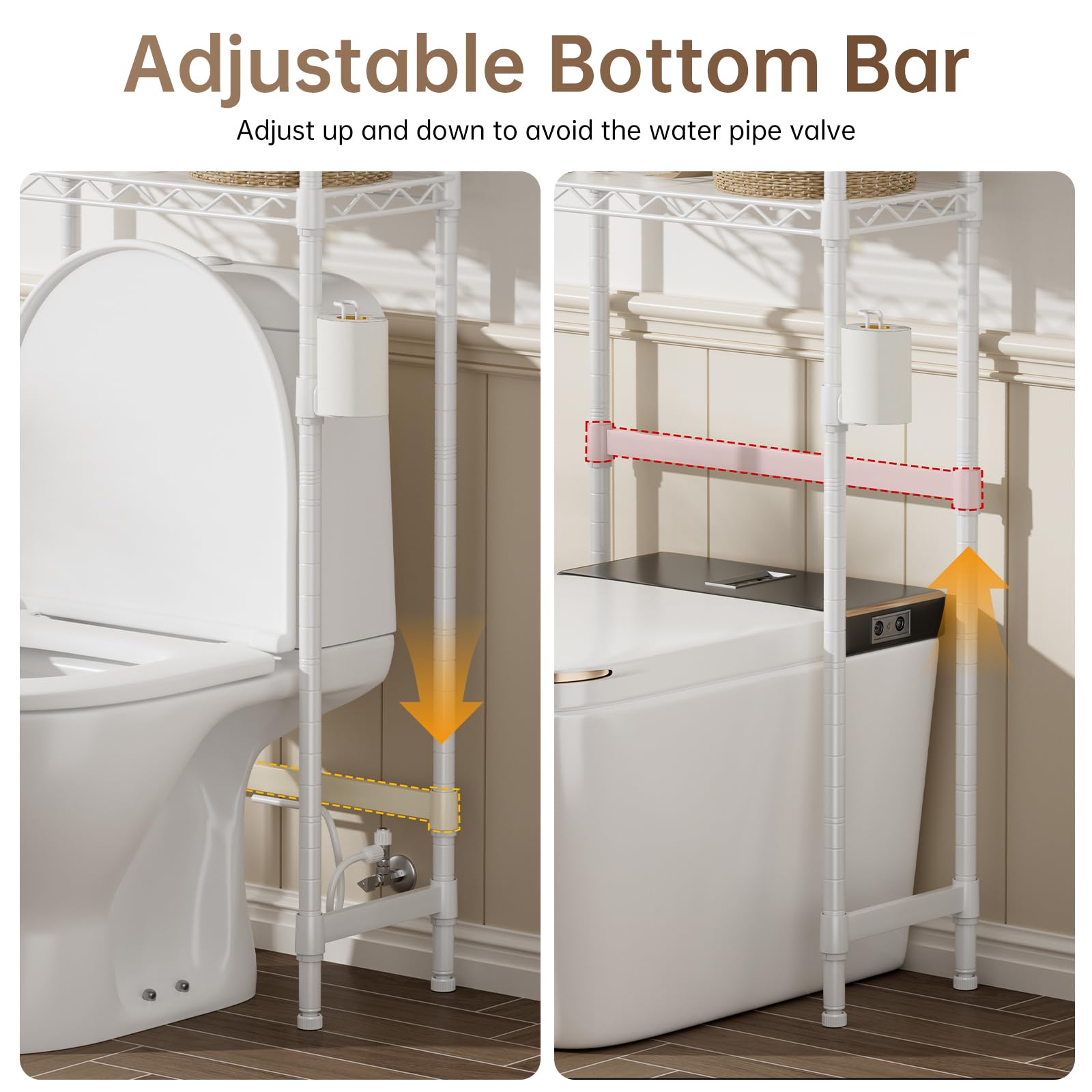 Golpart removable hooks offer flexible hanging for robes or cleaning tools.