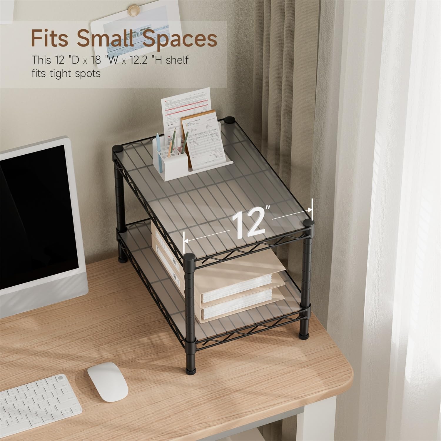 Golpart shelving in laundry room holds detergents and supplies