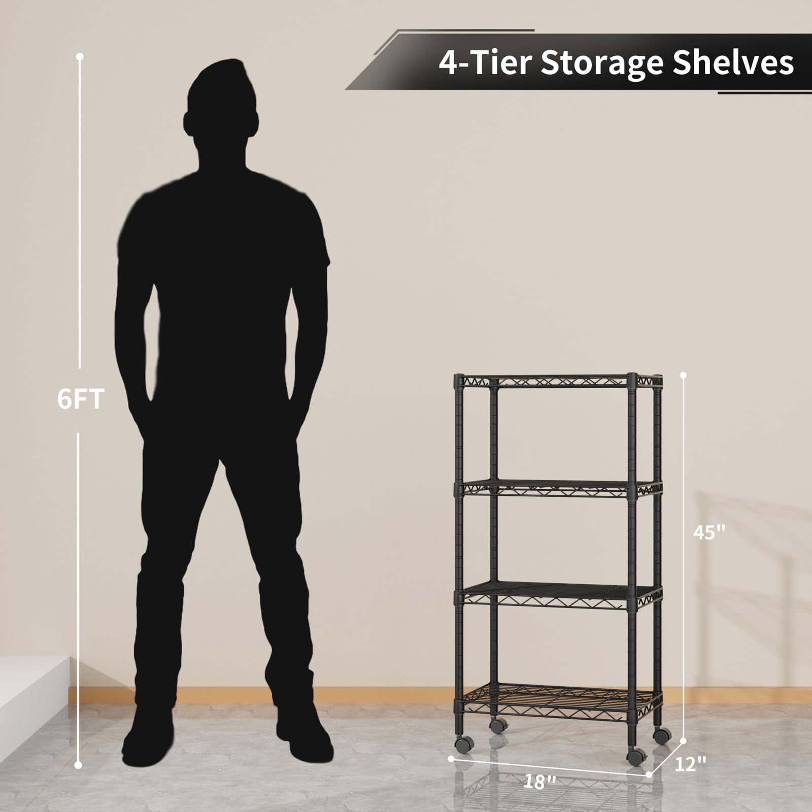 Golpart Small 4-Tier Shelves laundry storage for detergents and supplies
