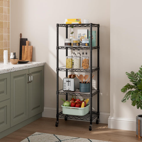 Golpart Small 5-Tier Shelves shown at 57.2 inches height for tall storage