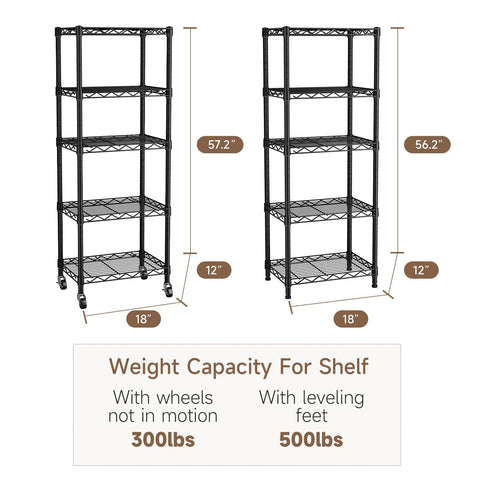 Golpart Small 5-Tier Shelves with moisture-resistant coating for durability