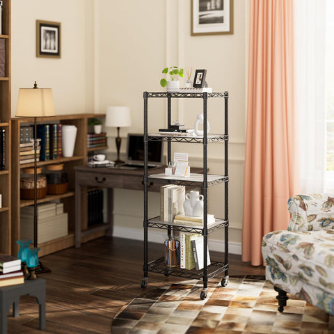 Golpart Small 5-Tier Shelves with rust-resistant coating suitable for bathroom and kitchen