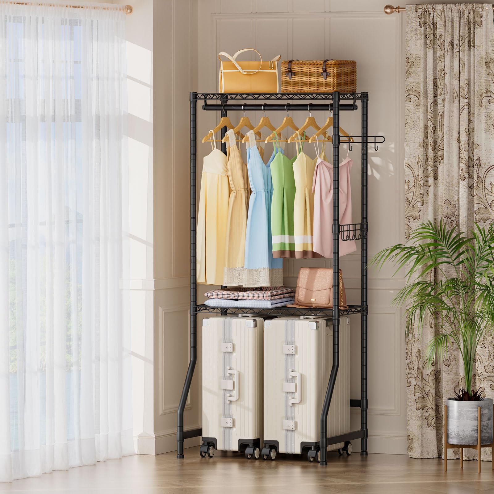 Golpart wall-fixation-clothes-rack secures the system for added stability