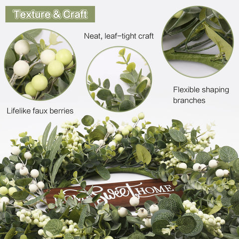 GOLUTYOK wreath with white berries highlights seasonal accents