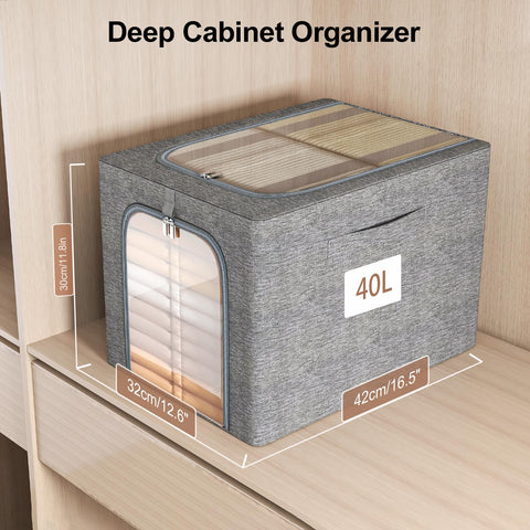 GoMaihe 40L capacity deep-design bin maximizes closet space.